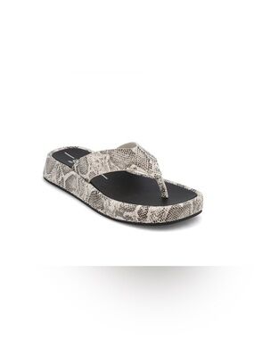 MIA Snake-Print Black and White Platform flip flop Sandals